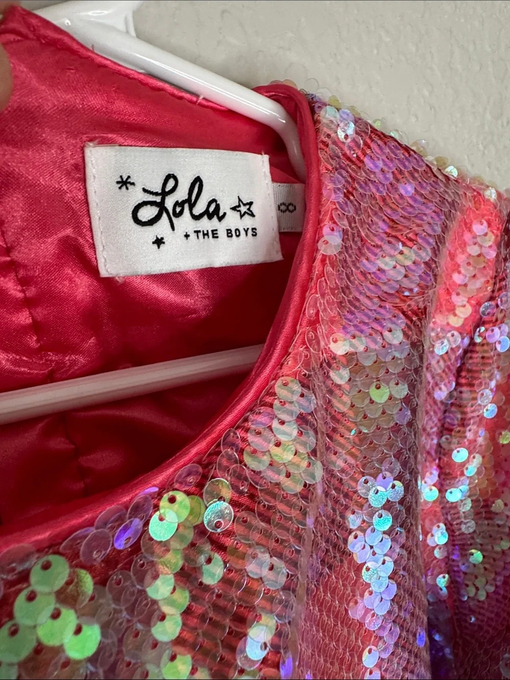 Lola + the Boys As If Iridescent Sequin Skirt Set Pink Girls Sz 8 2 piece pink